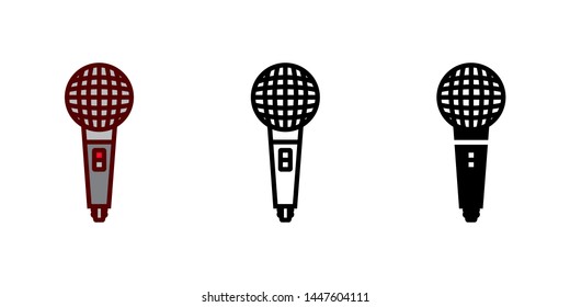 Microphone Icon in Different Color and Style