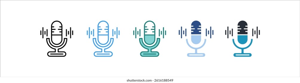 Microphone Icon In Different Style Vector