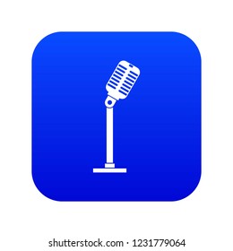 Microphone icon digital blue for any design isolated on white vector illustration