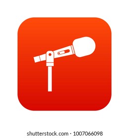 Microphone icon digital red for any design isolated on white vector illustration