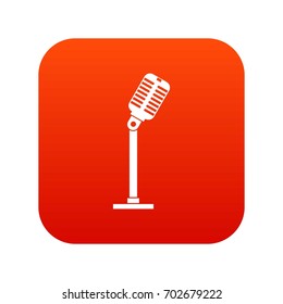 Microphone icon digital red for any design isolated on white vector illustration