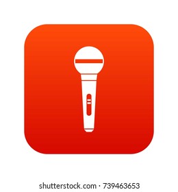 Microphone icon digital red for any design isolated on white vector illustration