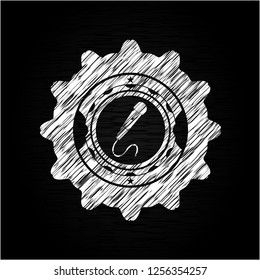 microphone icon drawn chalk emblem, retro style, chalk or chalkboard texture