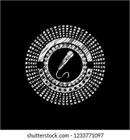 microphone icon drawn with chalkboard texture