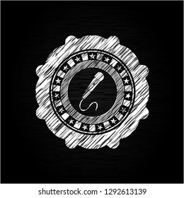 microphone icon drawn on blackboard