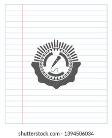 microphone icon drawn in pencil. Vector Illustration. Detailed.