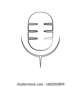 Microphone icon. Element of music instrument for mobile concept and web apps icon. Outline, thin line icon for website design and development, app development