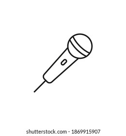 microphone icon element of music icon for mobile concept and web apps. Thin line microphone icon can be used for web and mobile. Premium icon on white background