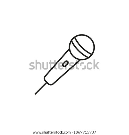 microphone icon element of music icon for mobile concept and web apps. Thin line microphone icon can be used for web and mobile. Premium icon on white background