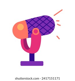 ilustración vectorial de elemento de icono de micrófono en estilo plano
