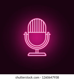 microphone icon. Elements of Media in neon style icons. Simple icon for websites, web design, mobile app, info graphics