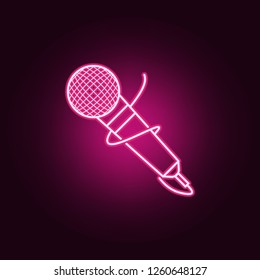 microphone icon. Elements of Media in neon style icons. Simple icon for websites, web design, mobile app, info graphics