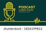 The microphone icon in a fashionable flat style is isolated. Logo, application, user interface. Podcast radio icon.vector design