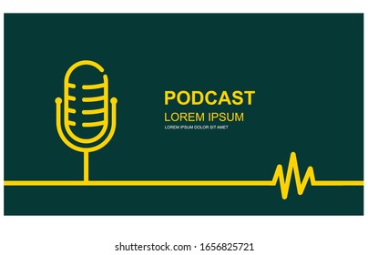 The microphone icon in a fashionable flat style . Logo, application, user interface. Podcast radio icon.vector design

