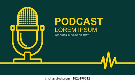 The microphone icon in a fashionable flat style is isolated. Logo, application, user interface. Podcast radio icon.vector design