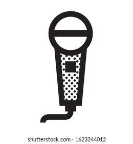 Microphone. Icon Filled with Dots.