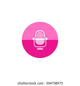 Microphone icon in flat color circle style.