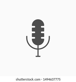 Microphone icon flat design for multiple business
