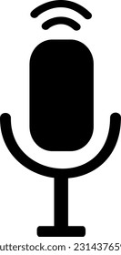 Microphone Icon, flat design style. Replaceable vector design.