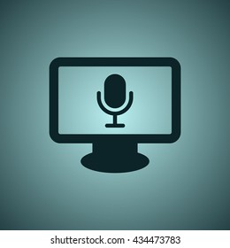 Microphone Icon, flat design style