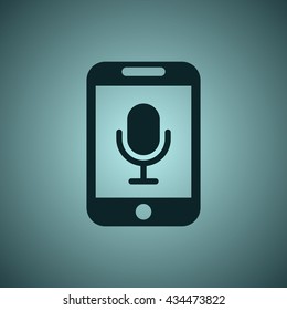 Microphone Icon, flat design style