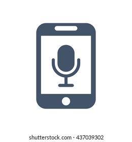 Microphone Icon, flat design style