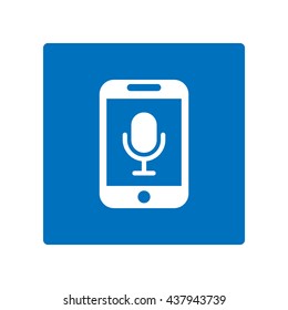 Microphone Icon, flat design style
