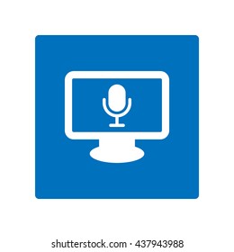 Microphone Icon, flat design style