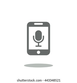 Microphone Icon, flat design style