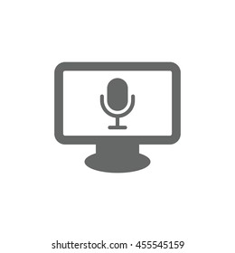 Microphone Icon, flat design style