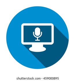 Microphone Icon, flat design style