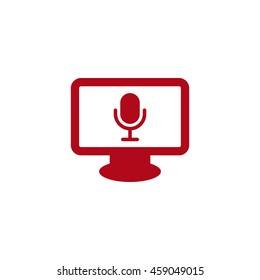 Microphone Icon, flat design style