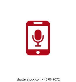 Microphone Icon, flat design style