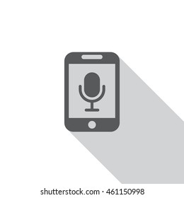 Microphone Icon, flat design style