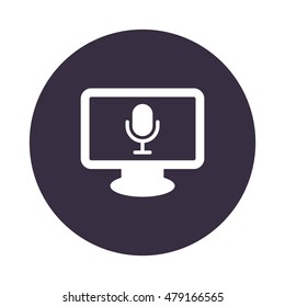 Microphone Icon, flat design style