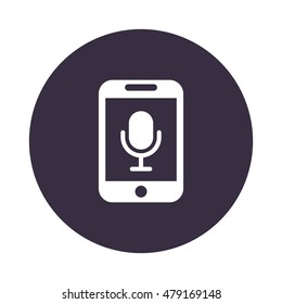 Microphone Icon, flat design style