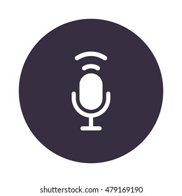 Microphone Icon, flat design style