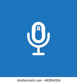 Microphone Icon, flat design style