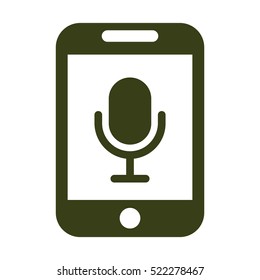 Microphone Icon, flat design style