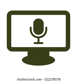 Microphone Icon, flat design style