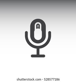 Microphone Icon, flat design style