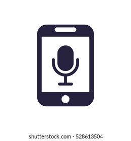Microphone Icon, flat design style