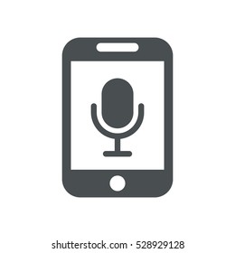 Microphone Icon, flat design style