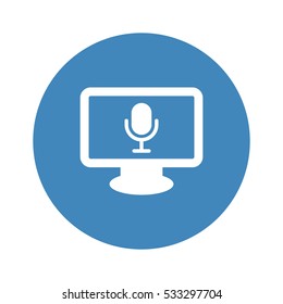 Microphone Icon, flat design style