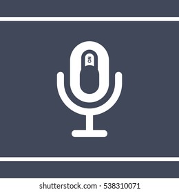 Microphone Icon, flat design style