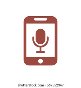 Microphone Icon, flat design style