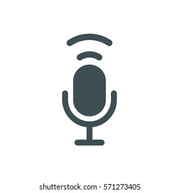 Microphone Icon, flat design style