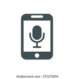 Microphone Icon, flat design style