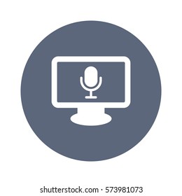Microphone Icon, flat design style