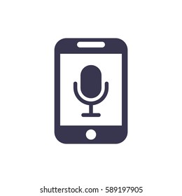 Microphone Icon, flat design style